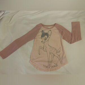 Gap Kids  x Disney Collab Bambi Light Pink w/ Sequins Raglan Tee XL (12)